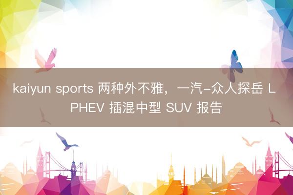 kaiyun sports 兩種外不雅，一汽-眾人探岳 L PHEV 插混中型 SUV 報告