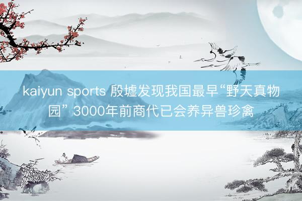 kaiyun sports 殷墟發(fā)現(xiàn)我國(guó)最早“野天真物園” 3000年前商代已會(huì)養(yǎng)異獸珍禽