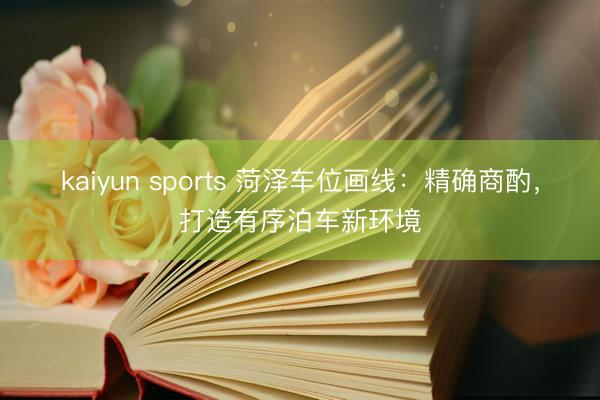 kaiyun sports 菏澤車位畫線：精確商酌，打造有序泊車新環境